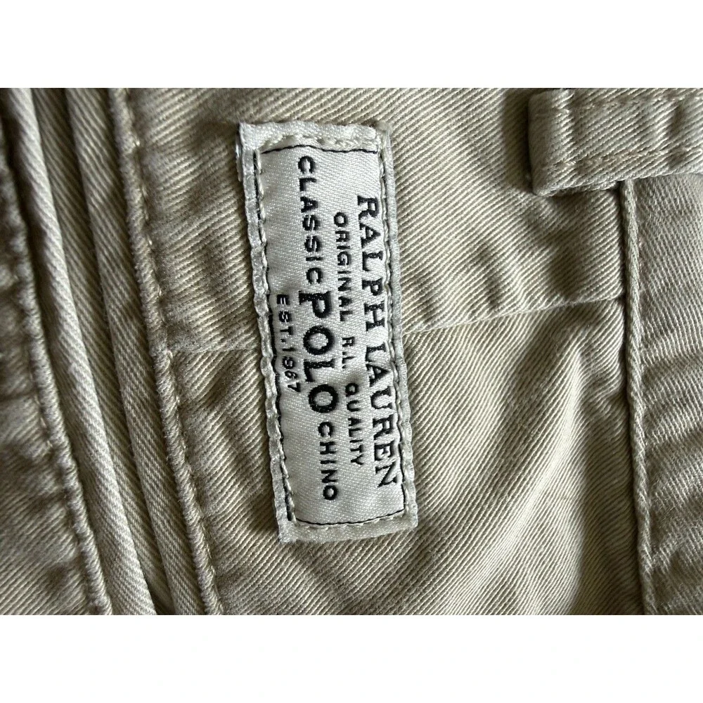 🔥🧸Polo Ralph Lauren Chino Shorts Mens 36 Khaki Tan Beige Relaxed 9” Prospect